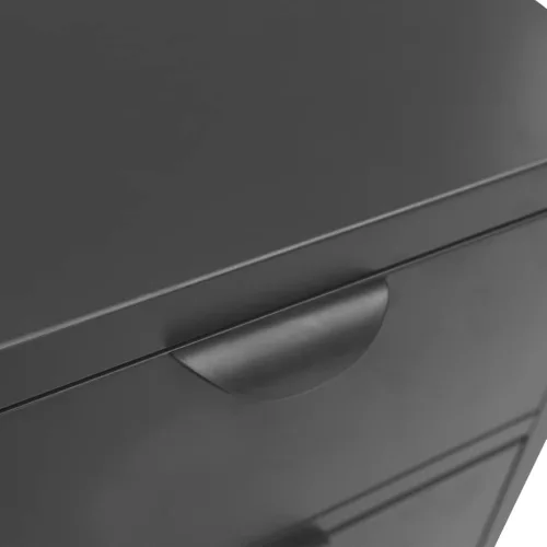  antracitszürke acél és edzett üveg tálalószekrény 75x35x70 cm