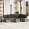  Kerti Kanapé Szett párnával 9 pcs Szürke Poli rattan