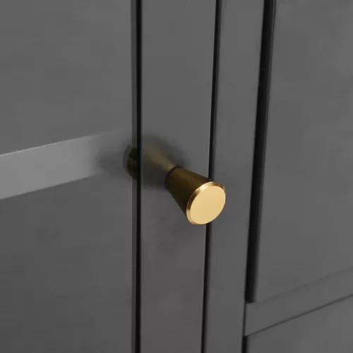  antracitszürke acél és edzett üveg tálalószekrény 105x35x70 cm