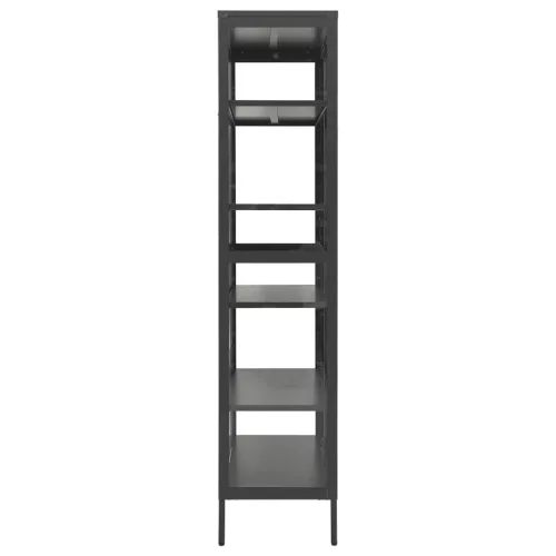  antracitszürke acél és edzett üveg vitrin 90 x 40 x 180 cm