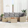  Kerti Kanapé Szett párnával tárolóval 7 pcs Bézs Poli rattan