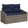  Kerti Kanapé Szett párnával tárolóval 9 pcs Szürke Poli rattan
