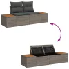  Kerti Kanapé Szett párnával 5 pcs Szürke Poli rattan