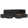  Kerti Kanapé Szett 7 pcs Fekete 55 x 62 x 69 cm Poli rattan
