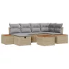  Kerti Kanapé Szett 7 pcs Bézs 55 x 62 x 69 cm Poli rattan