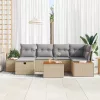  Kerti Kanapé Szett 7 pcs Bézs 55 x 62 x 69 cm Poli rattan