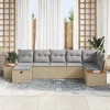  Kerti Kanapé Szett párnával 7 pcs Bézs Poli rattan