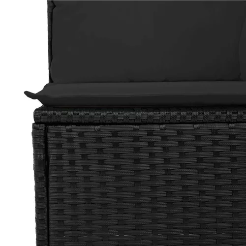  Kerti Kanapé Szett párnával 8 pcs Fekete Poli rattan