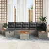  Kerti Kanapé Szett párnával 8 pcs Szürke Poli rattan