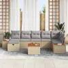  Kerti Kanapé Szett párnával 8 pcs Bézs Poli rattan