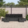  Kerti Kanapé Szett 6 pcs Fekete 55 x 62 x 69 cm Poli rattan