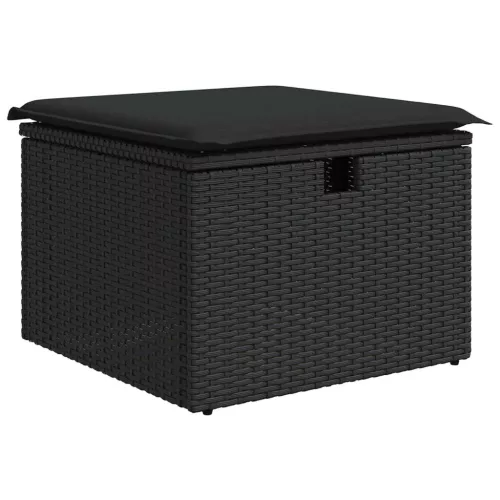  Kerti Kanapé Szett 6 pcs Fekete 55 x 62 x 69 cm Poli rattan