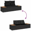  Kerti Kanapé Szett 6 pcs Fekete 55 x 62 x 69 cm Poli rattan