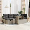  Kerti Kanapé Szett párnával 7 pcs Világosszürke Poli rattan