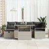  Kerti Kanapé Szett párnával 7 pcs Világosszürke Poli rattan
