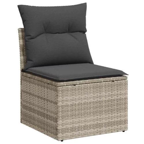  Kerti Kanapé Szett párnával 8 pcs Világosszürke Poli rattan