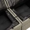  Kerti Kanapé Szett párnával 8 pcs Világosszürke Poli rattan