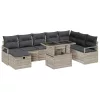  Kerti Kanapé Szett párnával 9 pcs Világosszürke Poli rattan