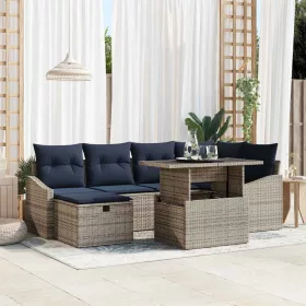  Kerti Kanapé Szett 7 pcs Szürke polirattan