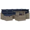  Kerti Kanapé Szett 7 pcs Szürke polirattan