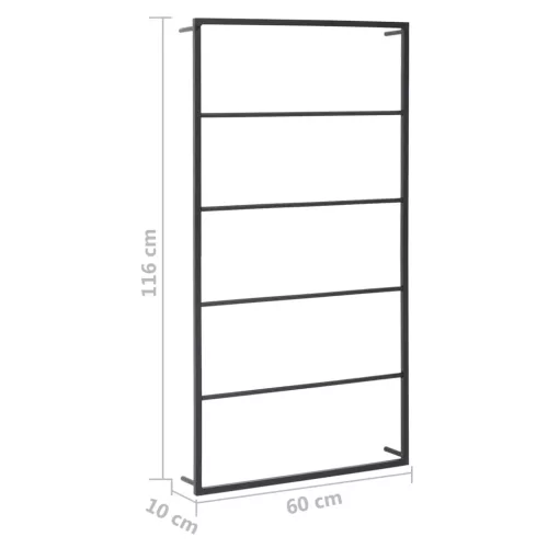  fekete acél törölközőtartó 60 x 10 x 116 cm