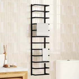  fekete acél törölközőtartó 24 x 12 x 96 cm