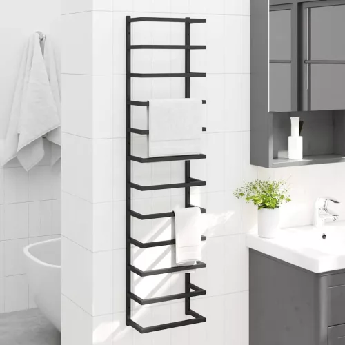  fekete acél törölközőtartó 24 x 12 x 96 cm