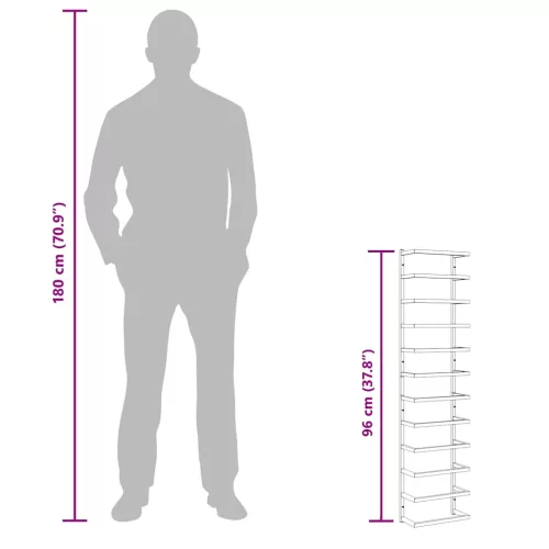  fekete acél törölközőtartó 24 x 12 x 96 cm