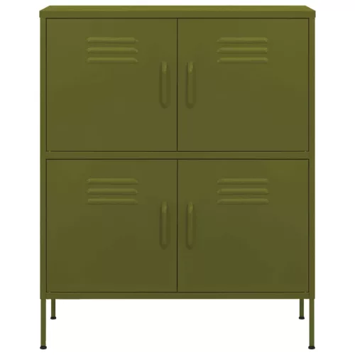  olívazöld acél tárolószekrény 80 x 35 x 101,5 cm