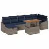  Kerti Kanapé Szett 8 pcs Szürke polirattan