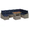  Kerti Kanapé Szett 9 pcs Szürke polirattan