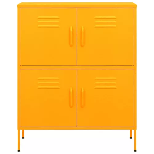  mustársárga acél tárolószekrény 80 x 35 x 101,5 cm