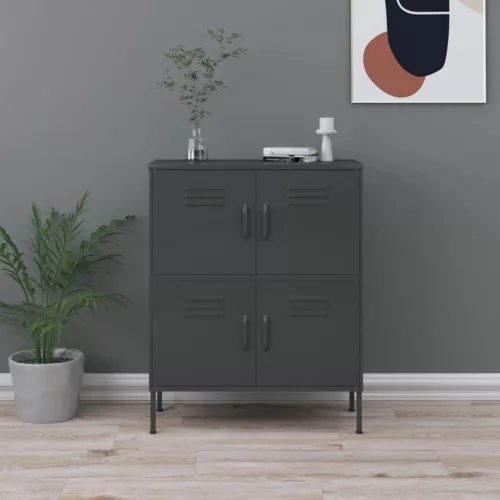  antracitszürke acél tárolószekrény 80 x 35 x 101,5 cm