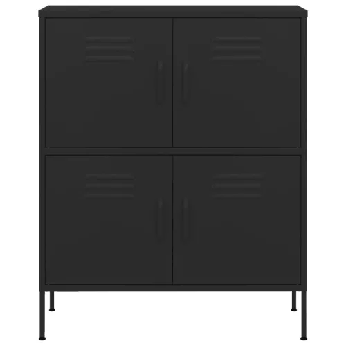  fekete acél tárolószekrény 80 x 35 x 101,5 cm