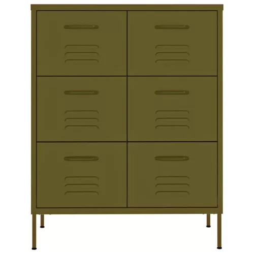 olívazöld acél fiókos szekrény 80 x 35 x 101,5 cm