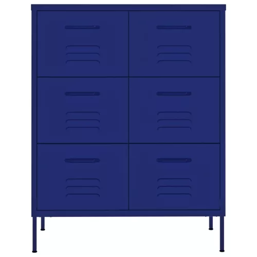  tengerészkék acél fiókos szekrény 80 x 35 x 101,5 cm
