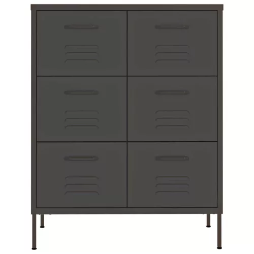  antracitszürke acél fiókos szekrény 80 x 35 x 101,5 cm