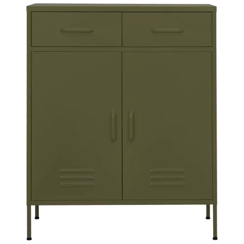  olívazöld acél tárolószekrény 80 x 35 x 101,5 cm