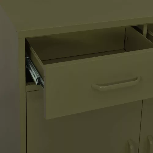  olívazöld acél tárolószekrény 80 x 35 x 101,5 cm