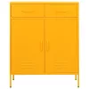  mustársárga acél tárolószekrény 80 x 35 x 101,5 cm