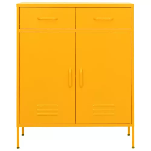  mustársárga acél tárolószekrény 80 x 35 x 101,5 cm