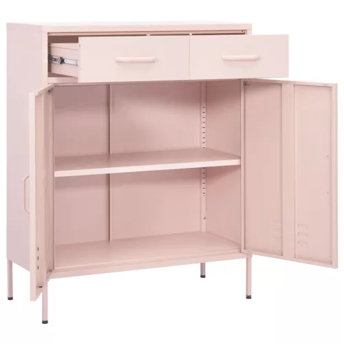  rózsaszín acél tárolószekrény 80 x 35 x 101,5 cm