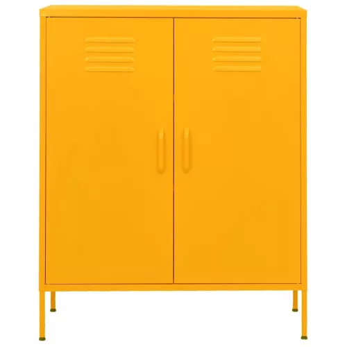  mustársárga acél tárolószekrény 80 x 35 x 101,5 cm