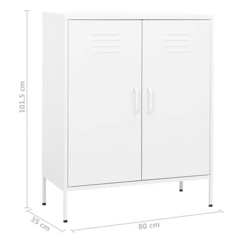  fehér acél tárolószekrény 80 x 35 x 101,5 cm