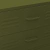 olívazöld acél fiókos szekrény 80 x 35 x 101,5 cm 