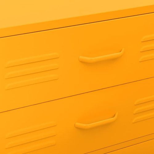  mustársárga acél fiókos szekrény 80 x 35 x 101,5 cm
