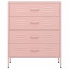  rózsaszín acél fiókos szekrény 80 x 35 x 101,5 cm