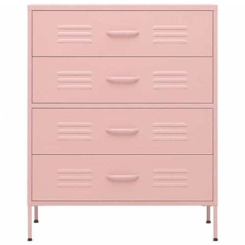  rózsaszín acél fiókos szekrény 80 x 35 x 101,5 cm