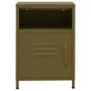  olivazöld acél éjjeliszekrény 35 x 35 x 51 cm