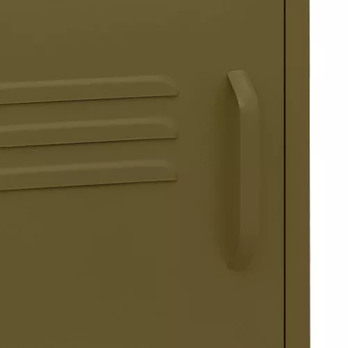  olivazöld acél éjjeliszekrény 35 x 35 x 51 cm